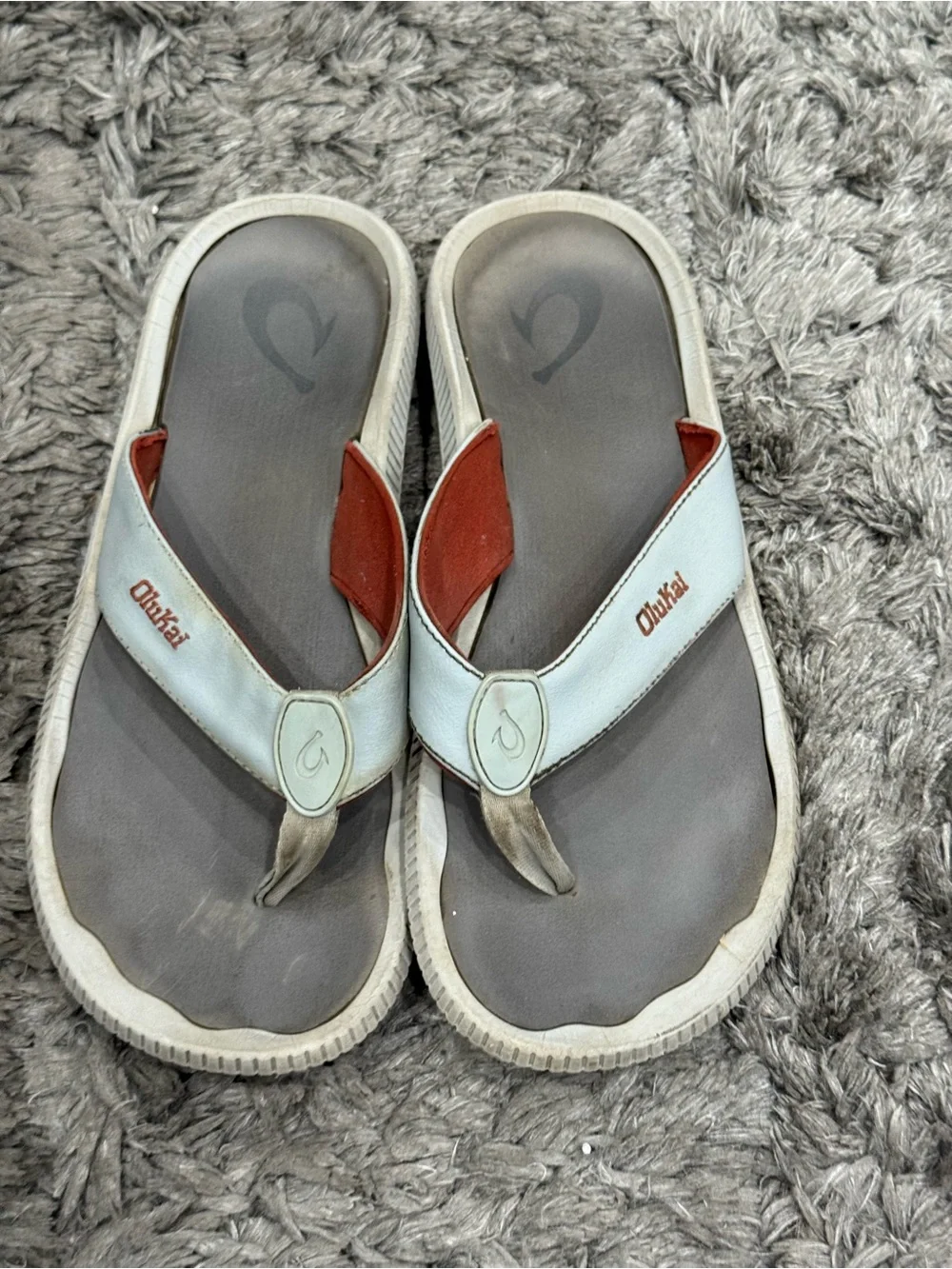 Olukai Men's Size 9 Ulele Kai Beach Thong Sandal Flip Flop Island Salt/Clay